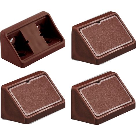 4x équerre d'assemblage double marron foncé raccord universel plastique taquet équerres ferrure (1/2)