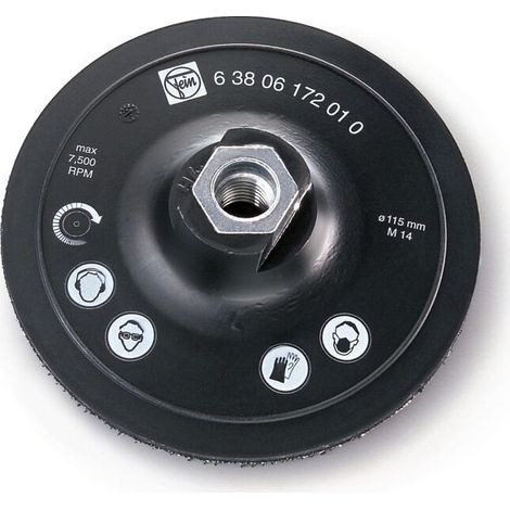 Plateau d'appui Fein Ø 115 mm pour utilisation avec feutre abrasif - 63806172010 (1/3)