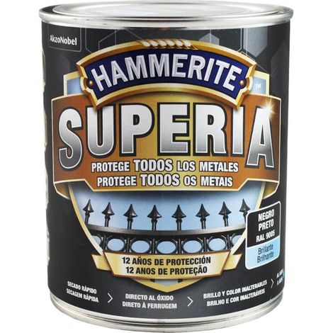 HAMMERITE superia efecto forja liso gris 0.750 l lata , Hammerite Superia efecto forja liso gris 0.750 L Nueva generación en esmalte antioxidante al agua. - Aplicado directo al (1/2)