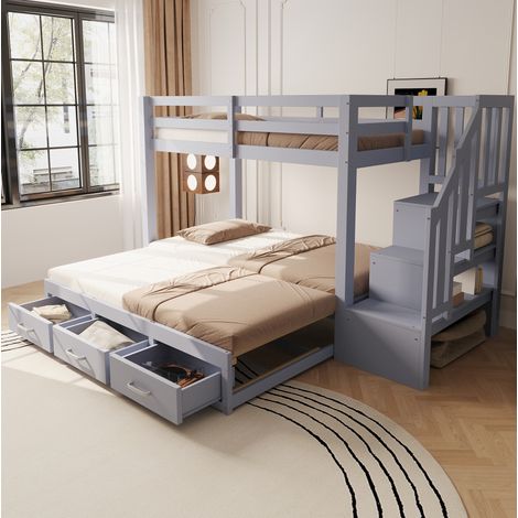 Bett Ausziehbett mit Stauraum 90x200 Grau OKMYHOME (1/5)
