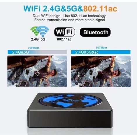 Android TV Box - TV Box X98mini Android 11.0 2G+ 16G 5G double bande Smart WiFi bluetooth 4K HD 100m Amlogic S905W2 Quad Core (1/3)