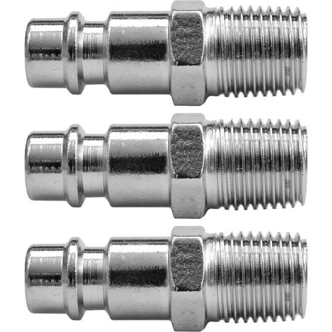 Lot 3 embouts pour raccord air euro pneumatiquefiletage male 1/4 bsp