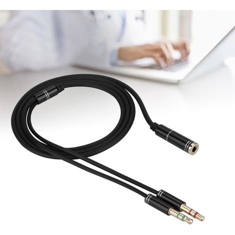Adaptateur audio 3.5mm femelle vers double mâle pour casque et micro (1/5)