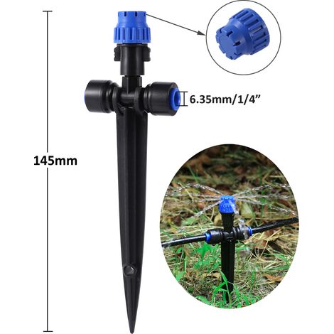 -966010pcs Support réglable Arroseur 8 trous Rotatif à 180° Émetteur de micro-gouttelettes Outils d'irrigation de jardin (1/5)