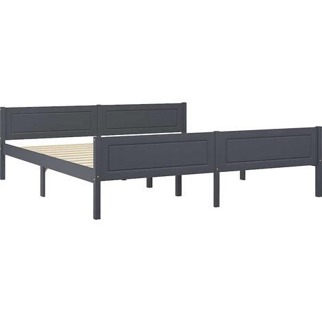 Maison Exclusive - Massivholzbett Kiefer Grau 180x200 cm (1/5)