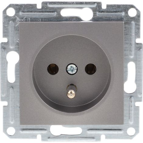 Presa 2P+PE senza cornice, in acciaio EPH2800162