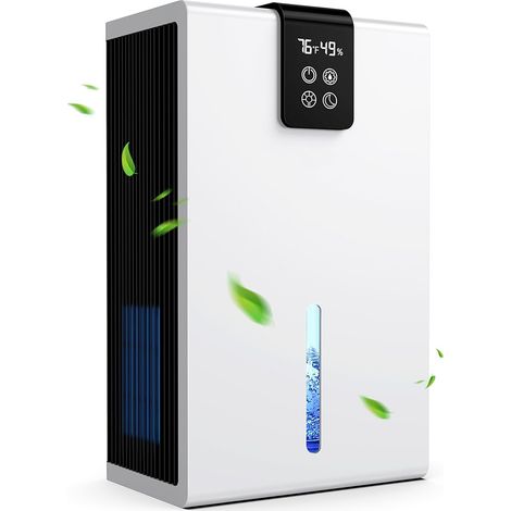 Déshumidificateur, déshumidificateur de chambre, réservoir d'eau de 3,5 litres (118 onces), (93 m²) déshumidificateur silencieux pour sous-sol et salle de bain avec arrêt automatique et surveillance d (1/5)
