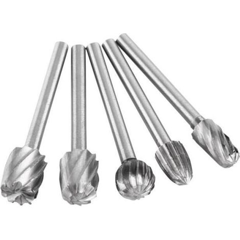 Fraises Rotatives - Acier Rapide HSS - Tige Ronde 3,1 mm - Pour Bois Plastique - 20 Pièces (1/4)