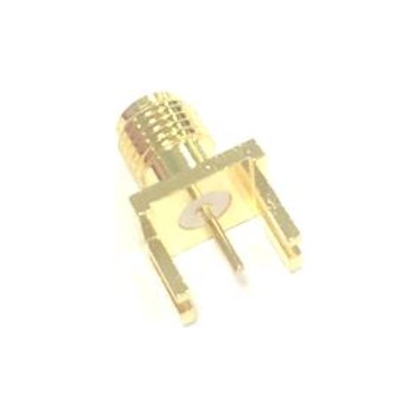 Connecteur coaxial RS PRO Femelle Droit, raccordement A souder 50O Montage bord de carte ( Prix pour 1 )