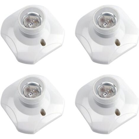 Mascot Douille Plafond E27 à Visser, Douille E27 Garage, AC 220-240V, Support Douille pour Ampoule LED, Base Plafonnier Culot E27, Base de Lampe Plastique Blanche pour Lampe au Mur, lot de 4 (1/4)