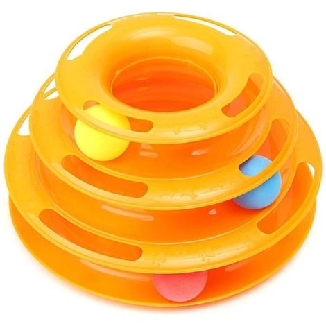1 Jeux Labyrinthe balle Jouet 3 Couches Plastique pour Chat Chien Animaux (1/3)