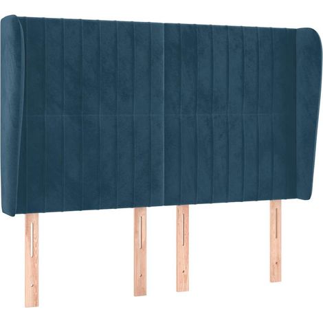 Maison Exclusive - Cabecero con orejas de terciopelo azul oscuro (1/5)