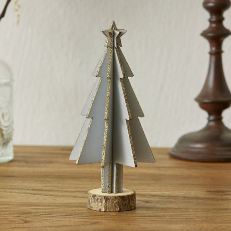 Arbre De Noël En Résine - Décoration De Table Pour Scène De Noël - Ornement Miniature Pour Intérieur - Lot De 1 (1/5)