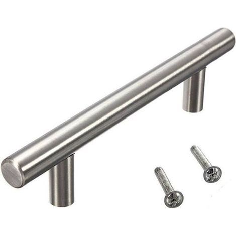 10 Stück T-Griffe 12 x 96 x 150 mm Knöpfe mit Schrauben für Schrank-, Schubladen- und Türbeschläge aus Edelstahl für Küchenmöbel (1/4)