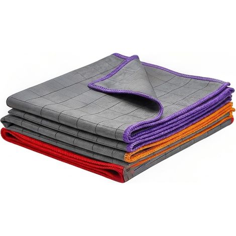 Set of 3 Carbon Microfiber Cloths, 30x30 cm, Multifunctional Cloth for Streak-Free Window Cleaning, Car and Household Use, Highly Absorbent Cloth for Cleaning Windows, Surfaces and Kitchen (1/5)