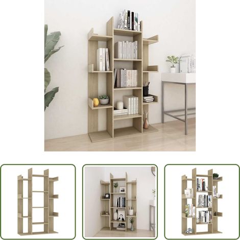 Étagère à livres -  Bibliothèque Chêne Sonoma 86x25,5x140 cm Bois d’ingénierie (1/5)