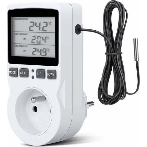 Digitaler Temperaturregler, Thermostatstecker für Heizung und Kühlung, LCD-Temperaturregler, 200–250 V für die Temperaturregelung in Bauernhäusern (1/5)