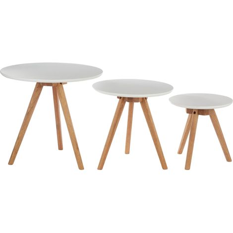 Interiors By Premier Sleek Set Of 3 Side Tables With Tempered Lgs, Sustainable Side Table, Versatile Bedside Tables For Bedroom (1/4)