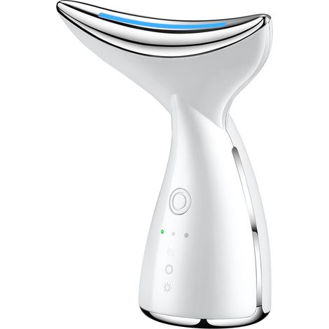 Brosse de massage visage et cou électrique blanche, appareil de beauté pour régénération cutanée, purification de la peau et resserrement des pores, outil anti-rides soin du visage, 3 vitesses, cadeau (1/5)