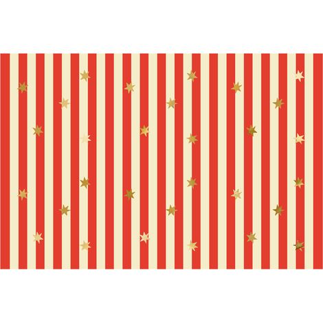 Nappe en papier à rayures et étoiles, assortie, 180 x 120 cm (1/4)