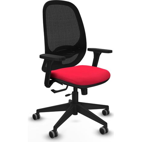 Chaise piqueras y crespo ergonomique noir rouge mousse haute densite