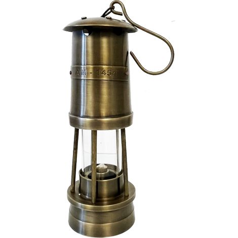 Lampe de mineur décorative en laiton vieilli 22 cm
