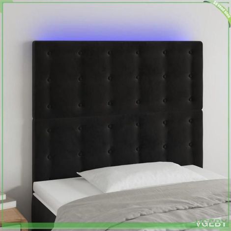 Tête de lit - FAF7291712408649 - Noir - Velours - LED intégrée (1/5)