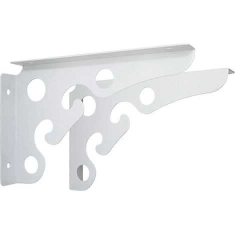 Lot de 2 supports d'angle triangulaires pliables, robustes et réglables, à fixer au mur pour banc, table ou étagère (matériel de bricolage). (1/5)