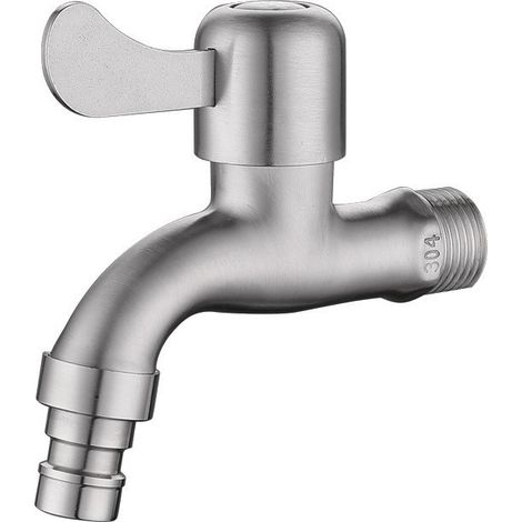 Robinet de jardin 304 en acier inoxydable à l'extérieur de l'adaptateur de robinet d'eau fixé au mur pour salle de bains lave-linge laveuse et laveuse de piscine robuste durable en service(G 1/2 ''),P