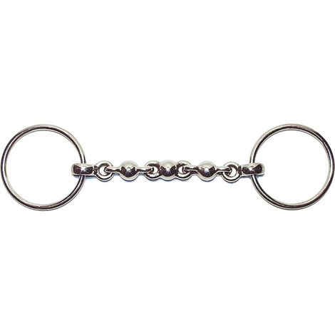 12,5 cm: Filetto ad anelli con imboccatura a palline in acciaio inox pieno