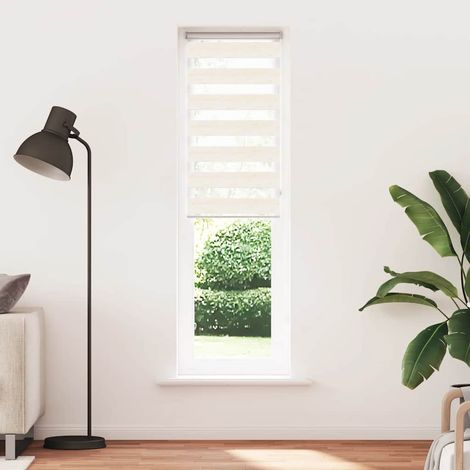 Maison Exclusive - Estor cebra beige mármol tejido ancho 55,9 cm