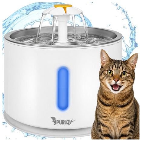 Fontana automatica per animali domestici, 2,4 litri con filtro a LED (1/5)