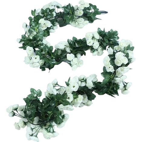 1 Guirlande de roses artificielles, vigne en plastique réaliste, décoration pour tuyaux et gaines, salon (1/5)