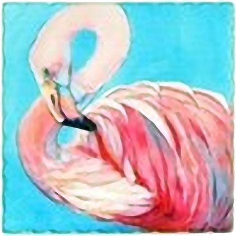 Sous plat bleu en céramique Flamant Rose