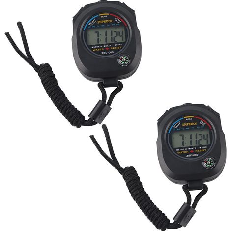 2 PCS Chronomètre Numérique LCD Portable Multifonction pour Sport/Course/Natation (1/5)