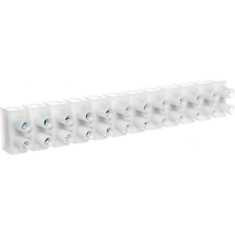 Gewindeklemmenleiste 12-spurig 10mm2 Polyamid PA66 mit Unterlegscheibe weiß 89094110