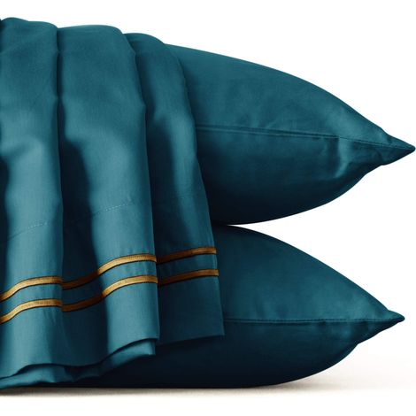 Parure de lit King Size avec Housse de Couette et 2 taies d'oreiller (230 x 220 cm, Vert foncé) (1/5)