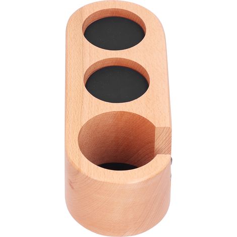 Halterung für 3-Loch-Filter aus Holz, Kaffeetampfstation mit Antirutschmatte, stabiler Sockel zum Tampen. (1/5)