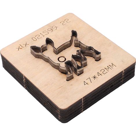 Emporte-pièce chien en acier allié avec plaque en bois de bouleau pour découpe cuir et bricolage creatif (1/5)
