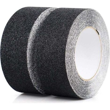 Antirutschband-Set, Antirutschstreifen mit Antirutschklebeband für Treppen, Starkes Antirutschband, Selbstklebend, (5 cm x 10 m, Schwarz) (1/5)
