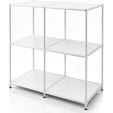 Metallregal Concept Epure MK-027 Offenes 3-stöckiges Sideboard & Ablageregal Weiß