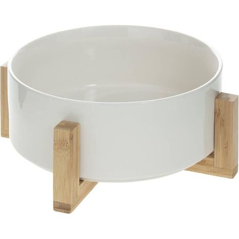 Saladier, Ø 24 cm, céramique sur support en bambou (1/4)