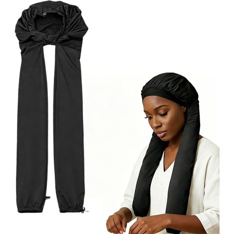 Bonnet de Nuit Femme 2 en 1 en Satin Effet Soie Respirant, Bonnet de Sommeil pour Cheveux Longs, bouclés, Tresses, Bandeau Doux, Protection Cheveux Nuit (1/5)