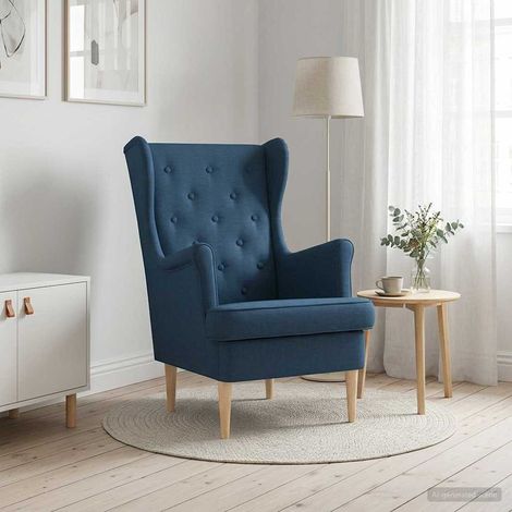 vidaXL Poltrona Blu Tessuto (1/5)