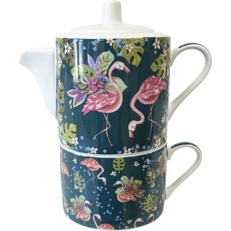 Petite théière avec tasse Flamant Rose - Allen Designs (1/3)
