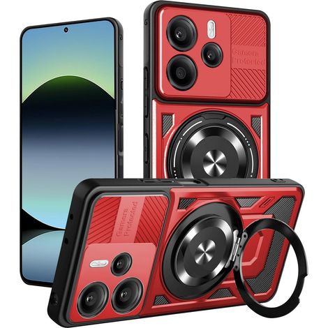 Magnetische Hülle mit Ständer für Xiaomi Redmi Note 14 4G – Rot (1/5)