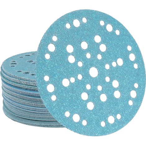 Disque Abrasif 150mm 47 Trou Papier Abrasif G120 Bleu Céramique (1/5)
