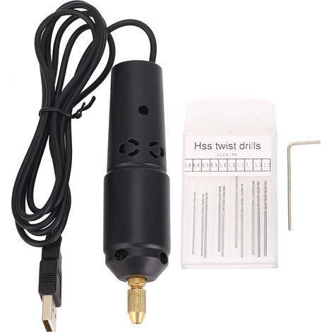 Broche étau perceuse à main USB Micro électrique pour résine plastique bois fabrication de bijoux 5V 2A (1/5)
