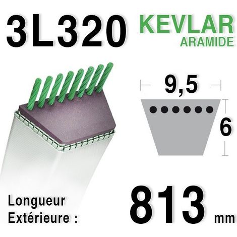 Courroie 3l32 - 9,5 mm x 813 mm