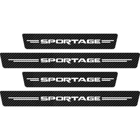 (Pour Sportage) Lot de 4 autocollants de protection contre les rayures et les éraflures pour seuils de porte de voiture,imitation fibre de carbone,pour Kia Sportage 3 4 QL 2005-2020 2021 (1/3)